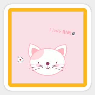 'Cute Animal Couple Classic Logo Design for Couples - Sweet Kitten Edition' Sticker